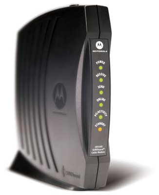 Front of Motorola Surfboard SB5100 cable modem