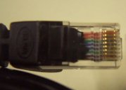 Close-up of Ethernet plug