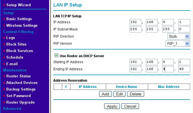 New LAN IP address