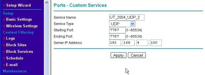 Ports - Custom Services page (part 2)