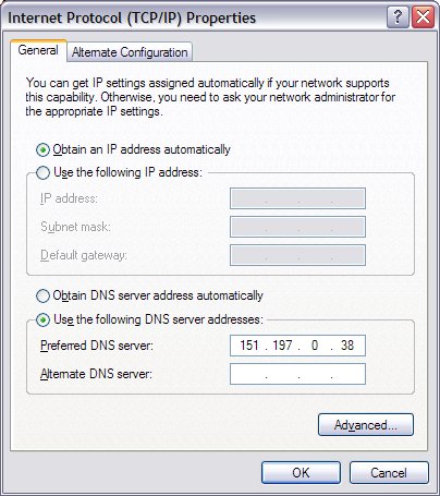 Example of changing to order of DNS server by explicitly setting them